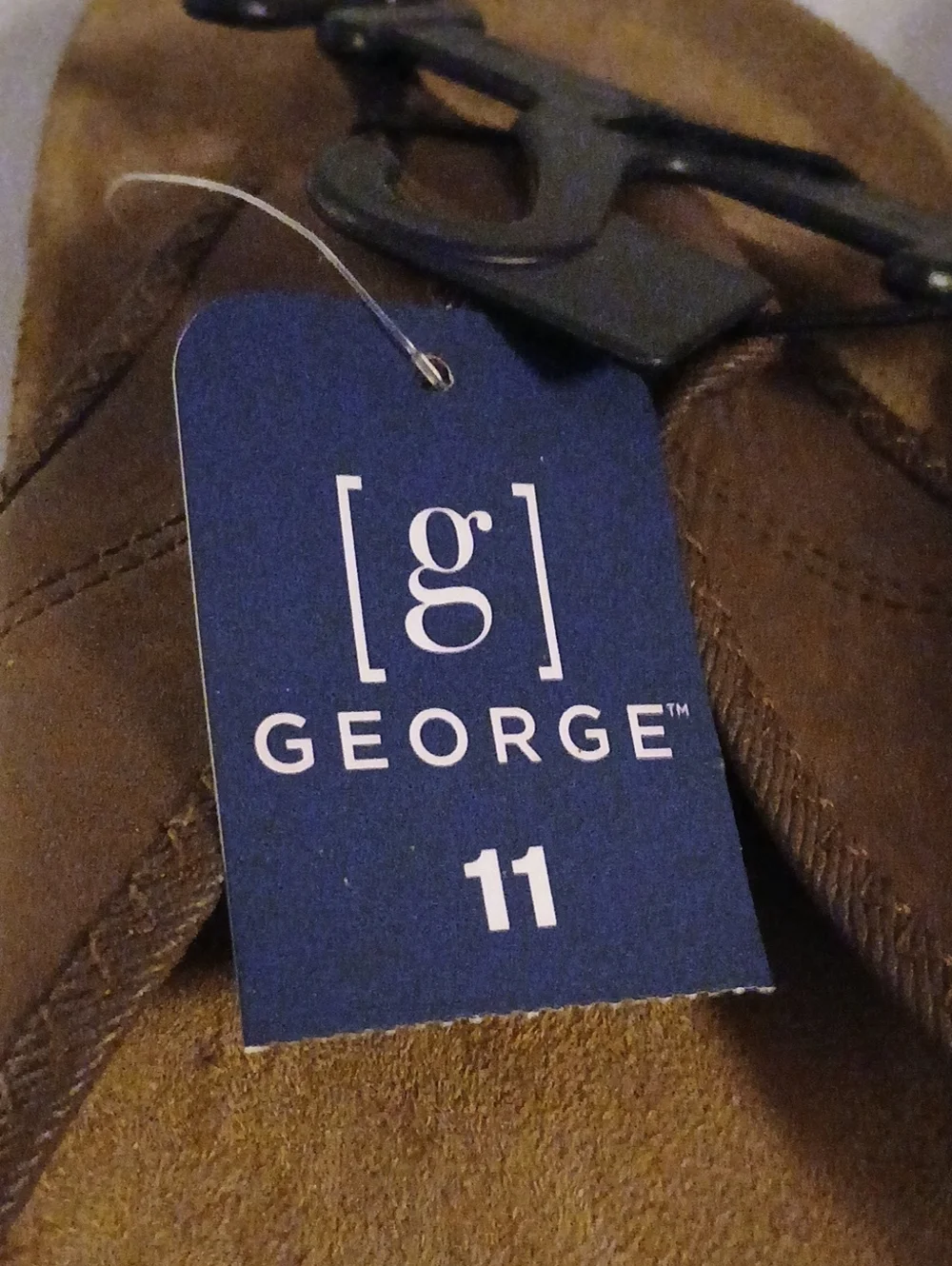 George Men's Brown Suede Toe-Post Sandals
